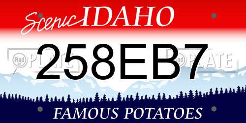 258EB7 Idaho License Plate