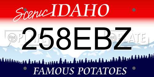 258EBZ Idaho License Plate