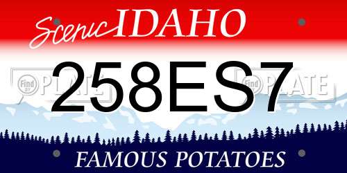 258ES7 Idaho License Plate