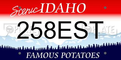 258EST Idaho License Plate