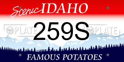 259S Idaho License Plate
