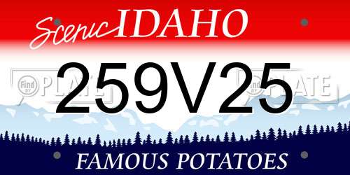 259V25 Idaho License Plate