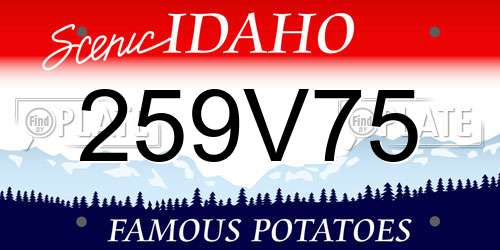 259V75 Idaho License Plate
