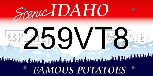 259VT8 Idaho License Plate