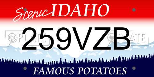 259VZB Idaho License Plate