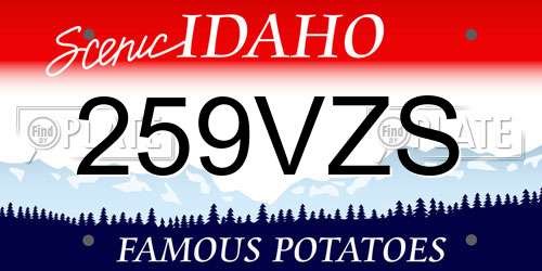 259VZS Idaho License Plate