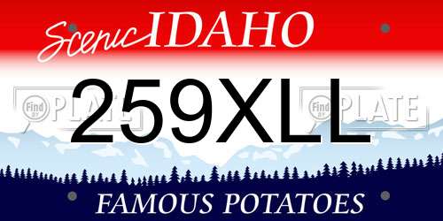 259XLL Idaho License Plate