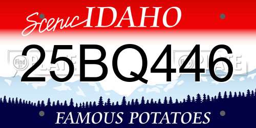 25BQ446 Idaho License Plate