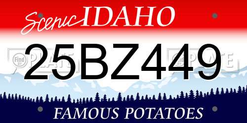 25BZ449 Idaho License Plate