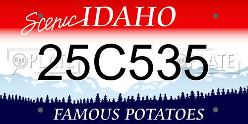 25C535 Idaho License Plate