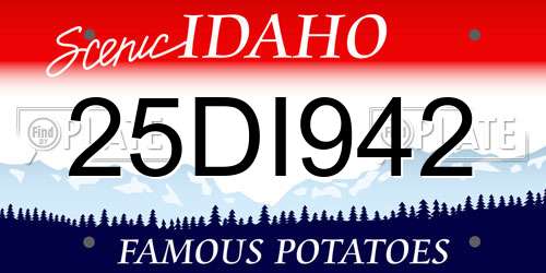 25DI942 Idaho License Plate