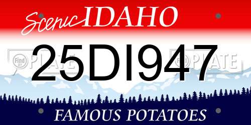 25DI947 Idaho License Plate