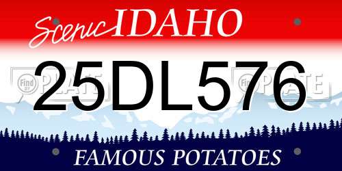 25DL576 Idaho License Plate