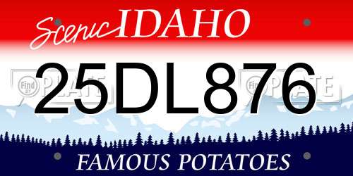 25DL876 Idaho License Plate