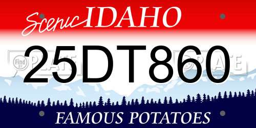 25DT860 Idaho License Plate