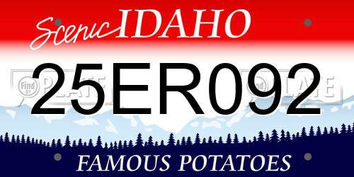 25ER092 Idaho License Plate