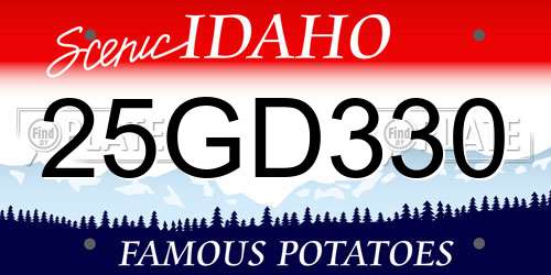25GD330 Idaho License Plate