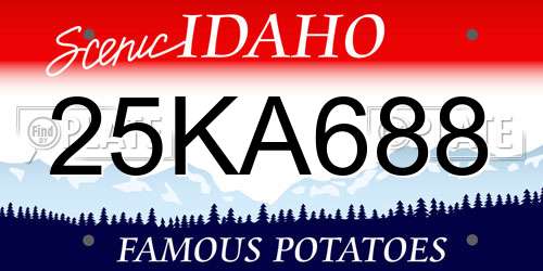 25KA688 Idaho License Plate