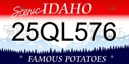 25QL576 Idaho License Plate