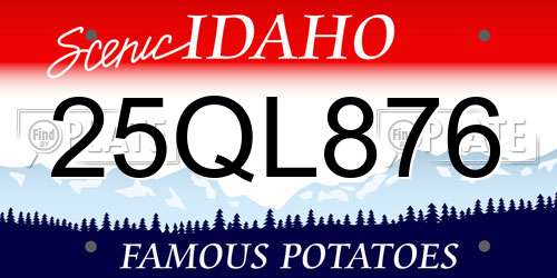 25QL876 Idaho License Plate