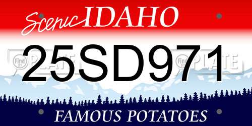 25SD971 Idaho License Plate