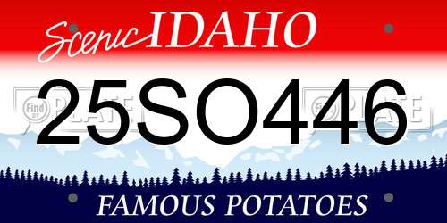 25SO446 Idaho License Plate