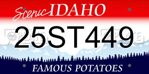 25ST449 Idaho License Plate