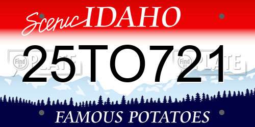 25TO721 Idaho License Plate