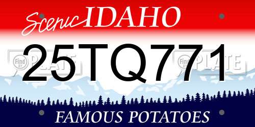 25TQ771 Idaho License Plate