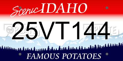 25VT144 Idaho License Plate