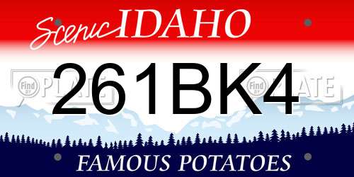 261BK4 Idaho License Plate