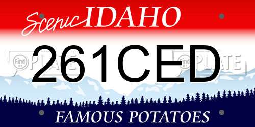 261CED Idaho License Plate
