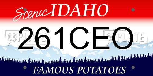 261CEO Idaho License Plate