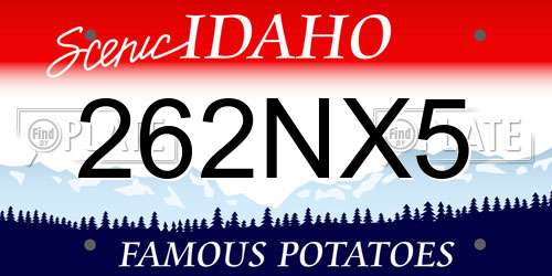 262NX5 Idaho License Plate
