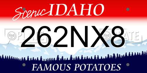 262NX8 Idaho License Plate