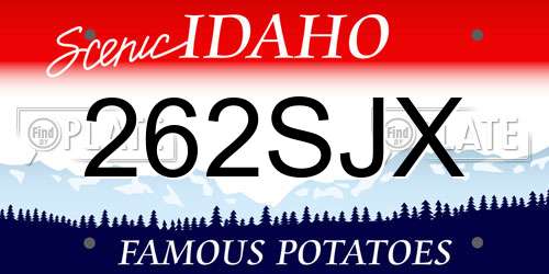 262SJX Idaho License Plate