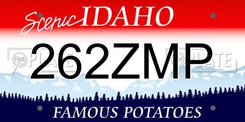 262ZMP Idaho License Plate