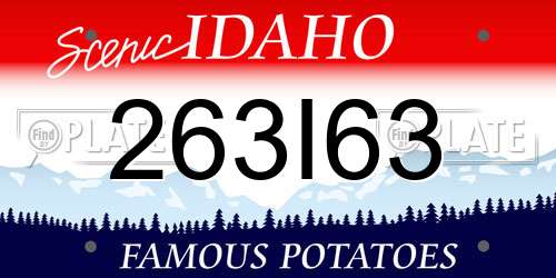 263I63 Idaho License Plate