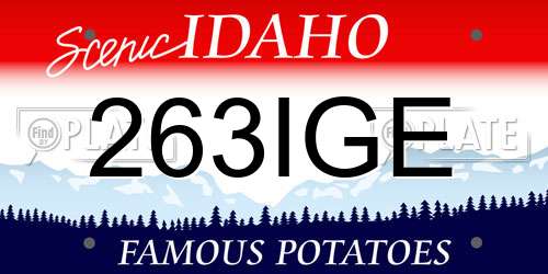 263IGE Idaho License Plate