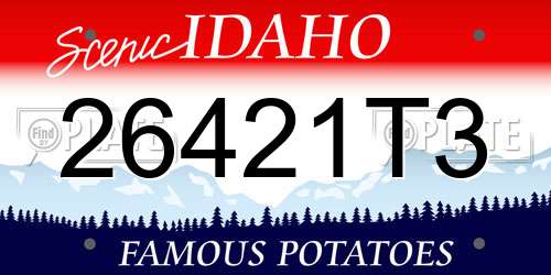 26421T3 Idaho License Plate