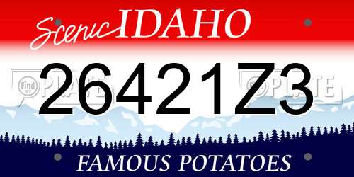 26421Z3 Idaho License Plate