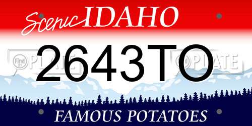 2643TO Idaho License Plate