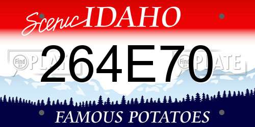 264E70 Idaho License Plate
