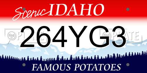 264YG3 Idaho License Plate
