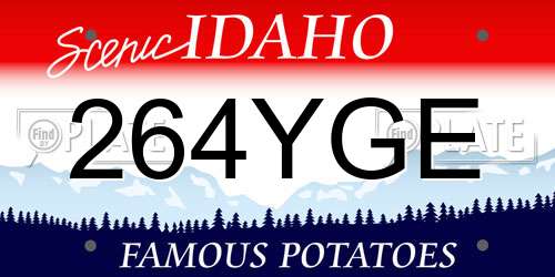 264YGE Idaho License Plate