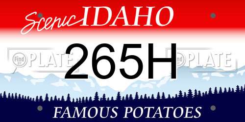 265H Idaho License Plate
