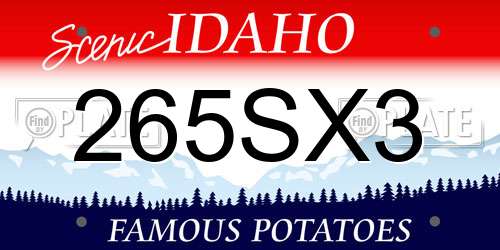 265SX3 Idaho License Plate