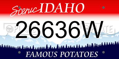 26636W Idaho License Plate