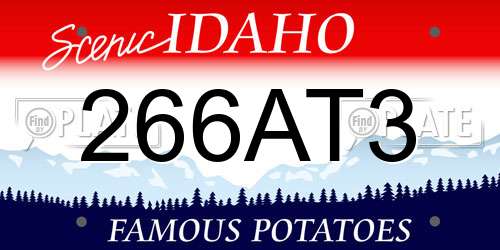 266AT3 Idaho License Plate