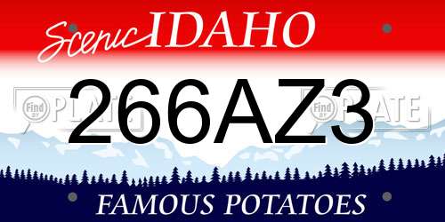266AZ3 Idaho License Plate